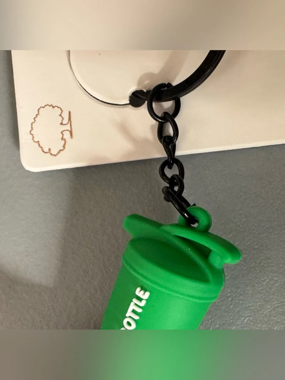 Green ‘Sport Bottle' Keychain Charm gym life shaker bottle protein pre workout